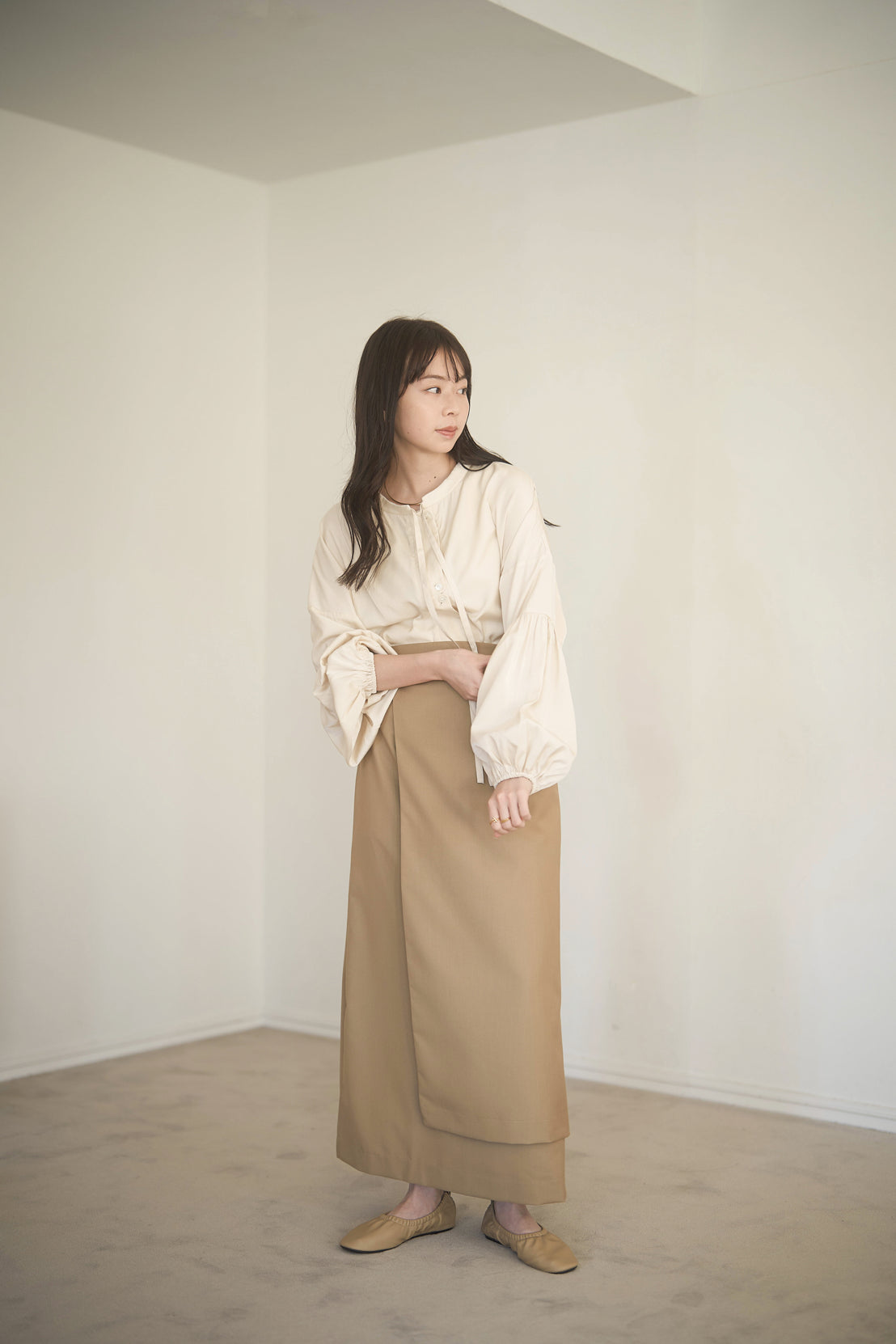 豪奢な nuyuh ウユ ラップスカート skirt wrap cutting line ロング