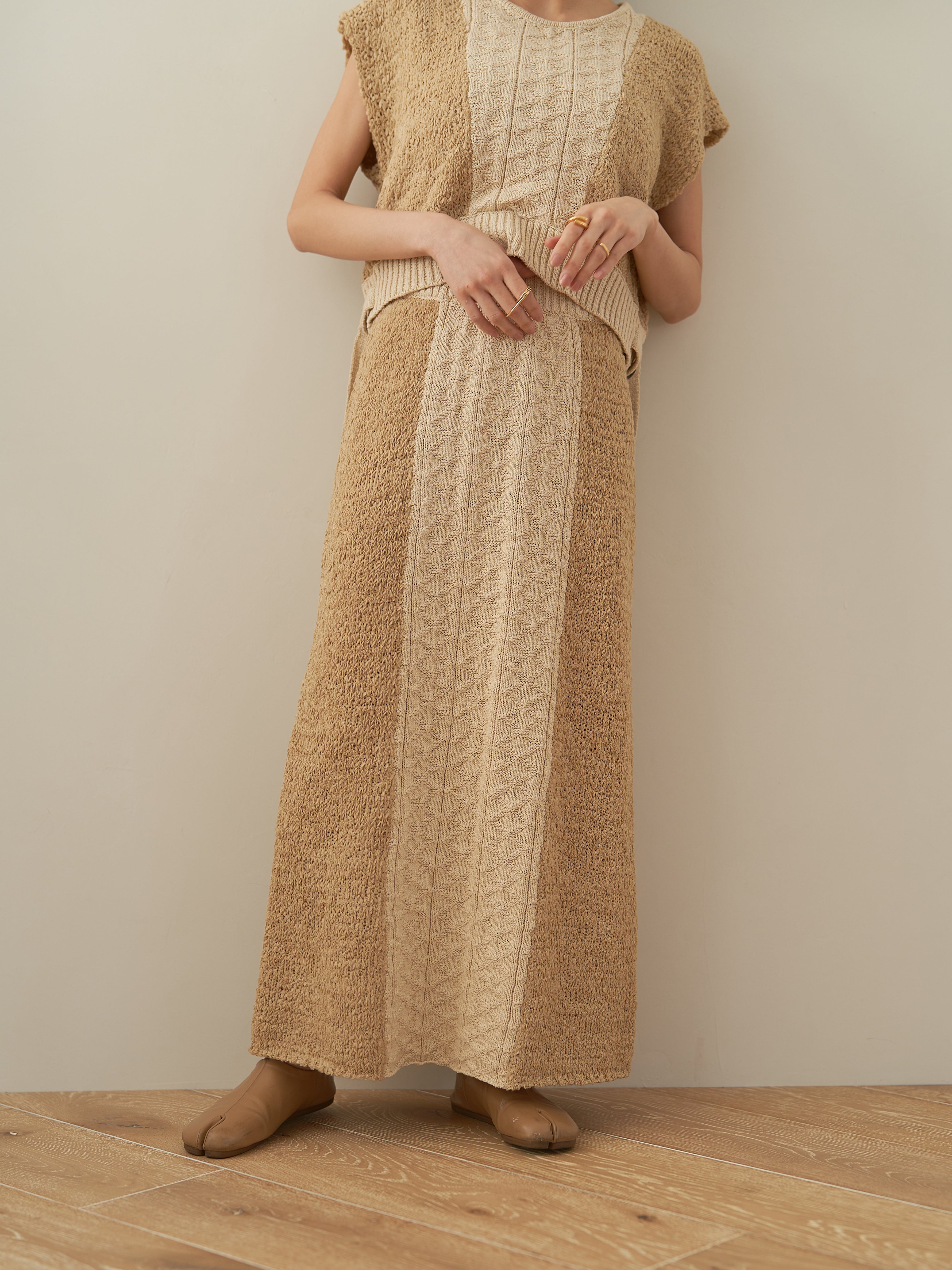 tape yarn knit skirt