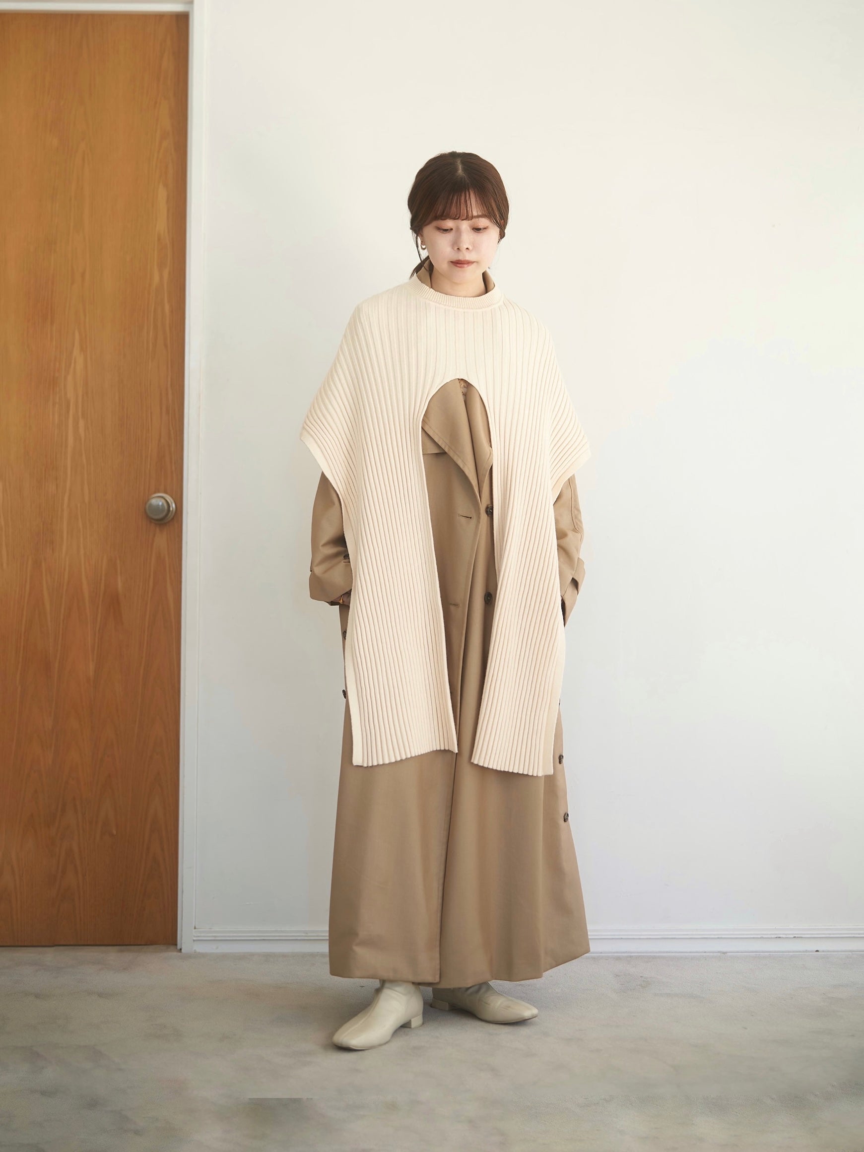 rib knit poncho one piece – nuyuh